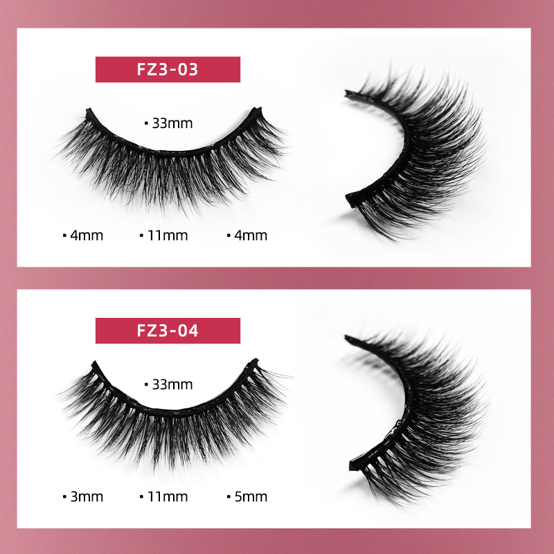 3 pair Reusable Glue-Free Eyelashes