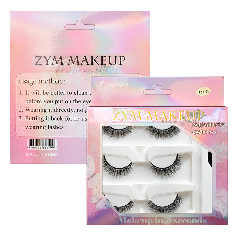 3 pair Reusable Glue-Free Eyelashes